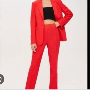 Topshop 2 piece blazer trouser suit set red size 6/8